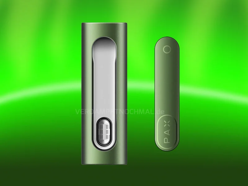 PAX Flow Vaporizer in greenstone – tragbarer Premium-Verdampfer für Kräuter und Konzentrate mit modernem Design, LED-Anzeige und innovativem Heizsystem
