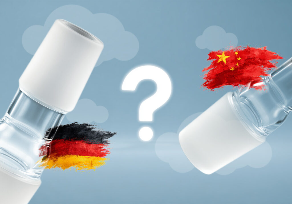 Difference between Duran, Schott, and China glass in relation to water filters