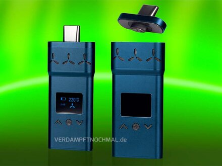 Airvape X Blue closed and on, open and off