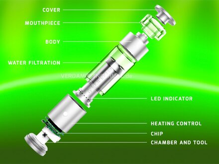 Hydrology Vaporizer deassembled, with part names