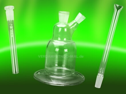 glass bubbler with open coupling