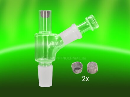 CrossingTech Thermal Twist Injector glass bowl with side-carb and two Dome Sieves