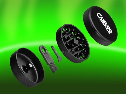 Cuboo Aluminium Ultra Grinder 3tlg. 62mm Schwarz