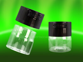 Glasvac with black cap